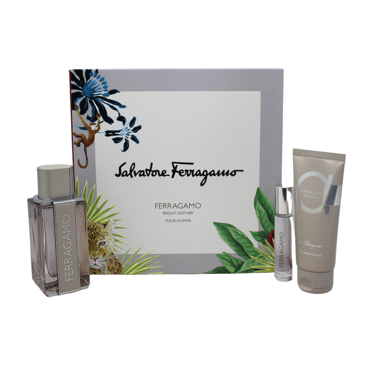 Set eau de toilette Ferragamo Bright Leather para hombre 100 mL