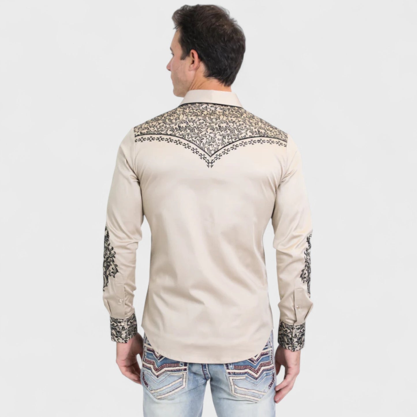 Platini Camisa Estilo Vaquero Para Hombre