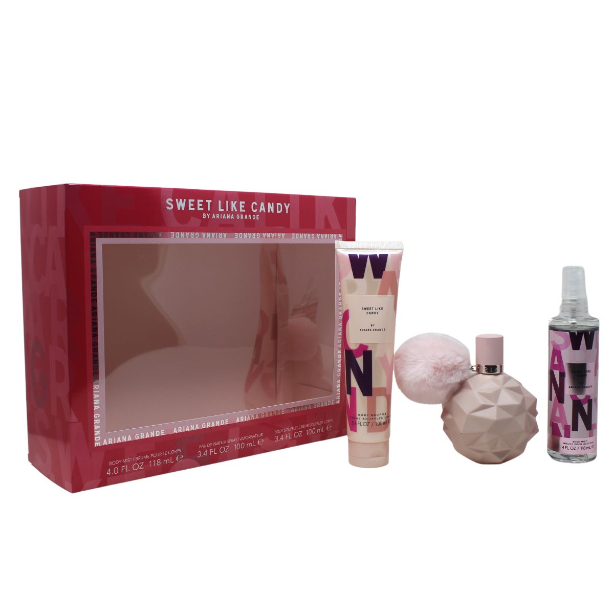 Sohrelia Perfumeria_Ariana Grande Sweet Like Candy Set De 3pz Con Body Mist Dama 100 mL