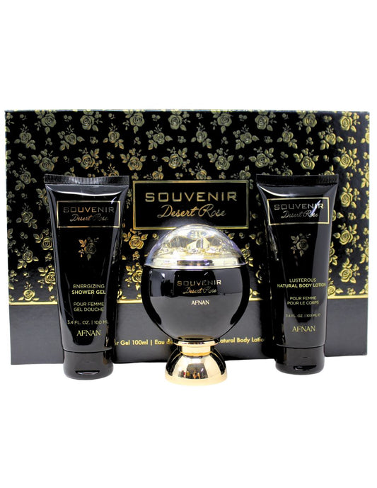 Sohrelia Perfumeria_Afnan Souvenir Desert Rose Set De 3 Pz Para Mujer