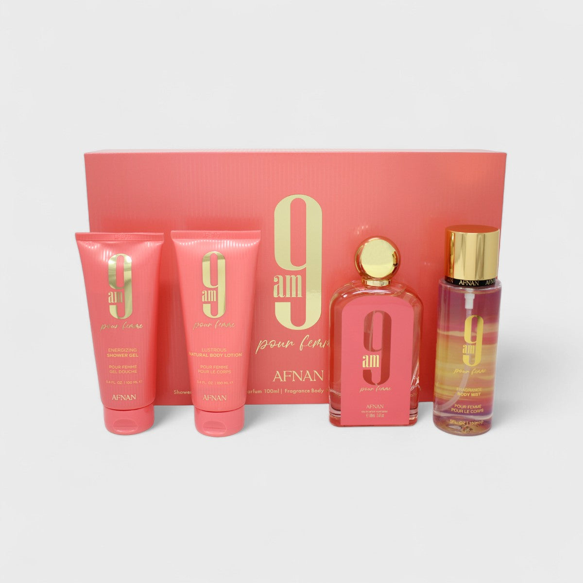 AFNAN 9AM POUR FEMME 4 PC SET DAMA