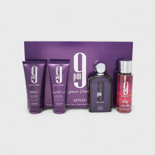AFNAN 9PM POUR FEMME 4 PC SET DAMA