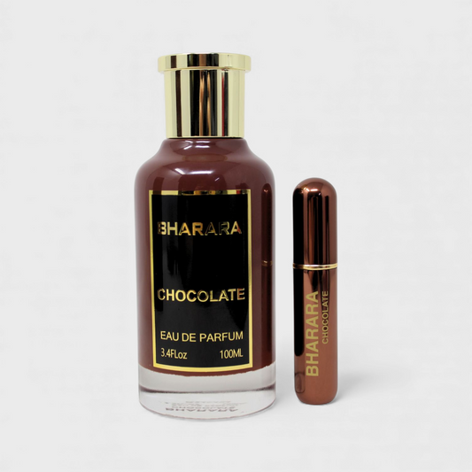 Bharara Chocolate eau de Parfum 100 ml Unisex, Atomizador mini rellenable