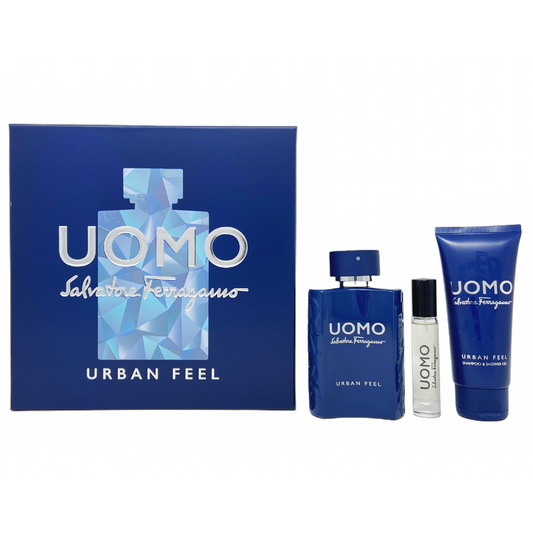 Sohrelia Perfumeria_Ferragamo Uomo Urban Feel Set De 3 Pz Con Mini Para Hombre