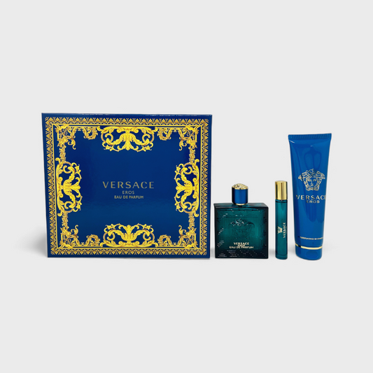 Versace Eros Eua De Perfum Set De 3 Pz Con Mini Para Hombre Hombre 100 mL