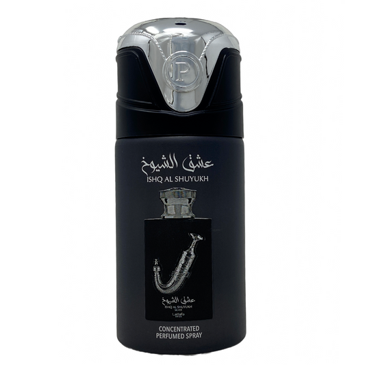 Sohrelia Perfumeria_Perfume Body Spray Lattafa Ishq Al Shuyukh Silver 250 Ml