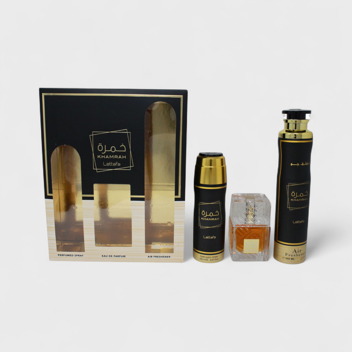 Lattafa Khamrah Set De 3 Pz Con Body Mist Unisex