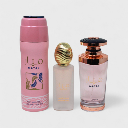 Lattafa Mayar Set De 3 Pz Con Body Mist Para Mujer