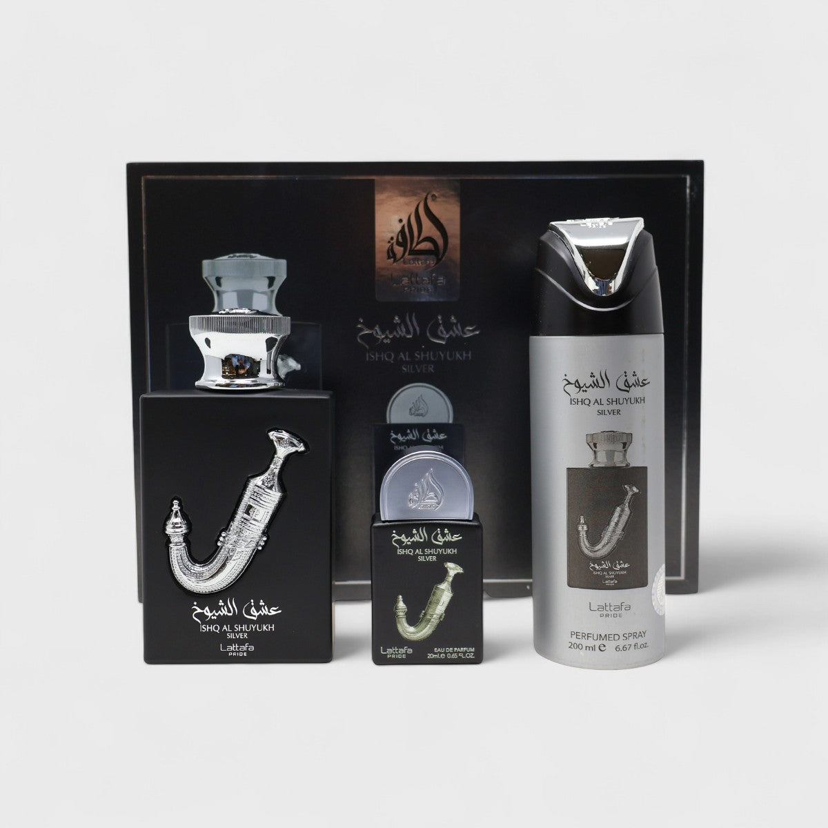 Lattafa Ishq Al Shuyukh Silver 3 Pz Unisex