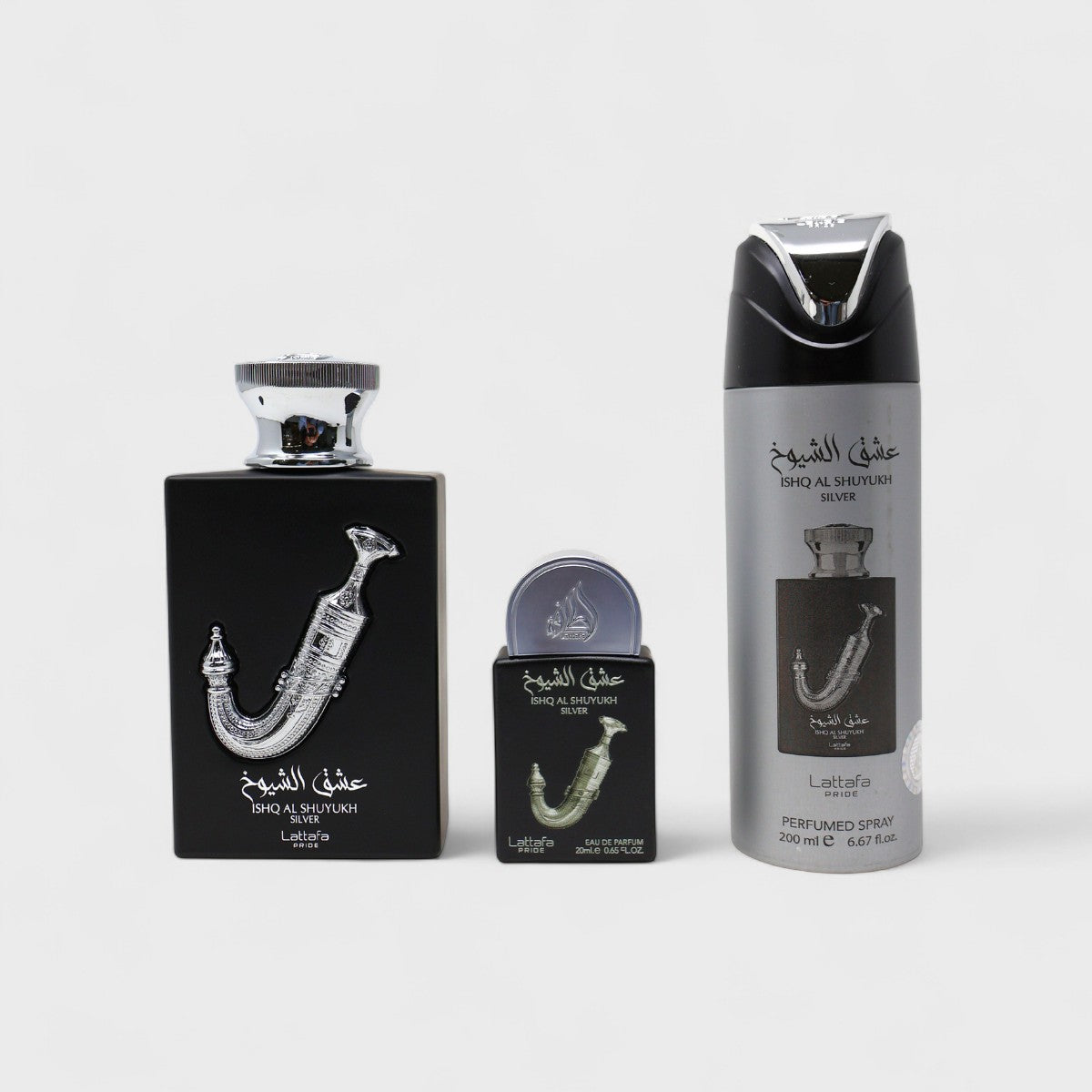 Lattafa Ishq Al Shuyukh Silver 3 Pz Unisex