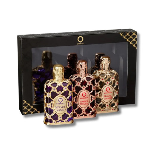 Sohrelia Perfumeria_Orientica Amber Rouge, Royal Amber, Velvet Gold 30 ml