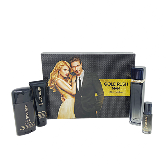 Paris Hilton Gold Rush(t15) Set De 4 Pz Con Mini Para Hombre