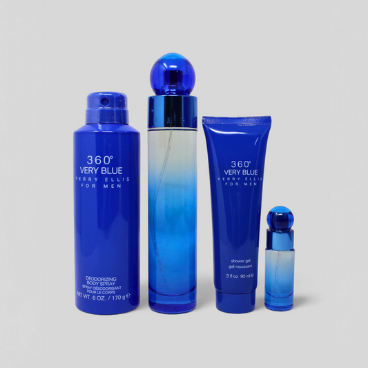 Perry Ellis 360 Very Blue Set De 4 Pz Con Mini Para Hombre  Hombre
