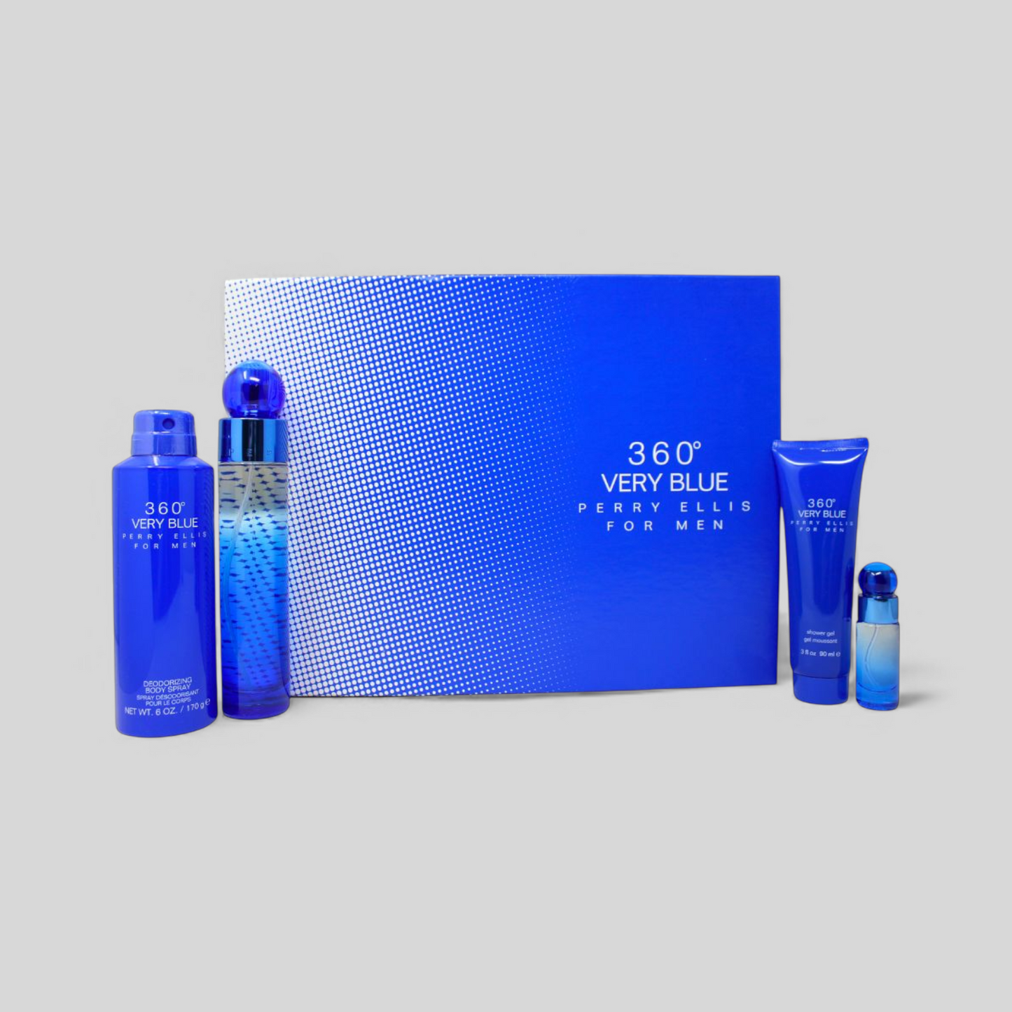 Perry Ellis 360 Very Blue Set De 4 Pz Con Mini Para Hombre  Hombre