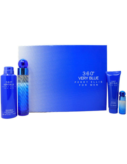 Sohrelia Perfumeria_Perry Ellis 360 Very Blue Set De 4 Pz Con Mini Para Hombre  Hombre