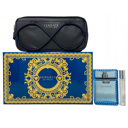 Sohrelia Perfumeria_Versace Eau Fraiche Set De 3 Pz Con Mini Y Bolso Para Hombre Hombre
