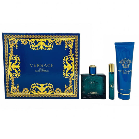 Sohrelia Perfumeria_Versace Eros Eua De Perfum Set De 3 Pz Con Mini Para Hombre Hombre 100 mL